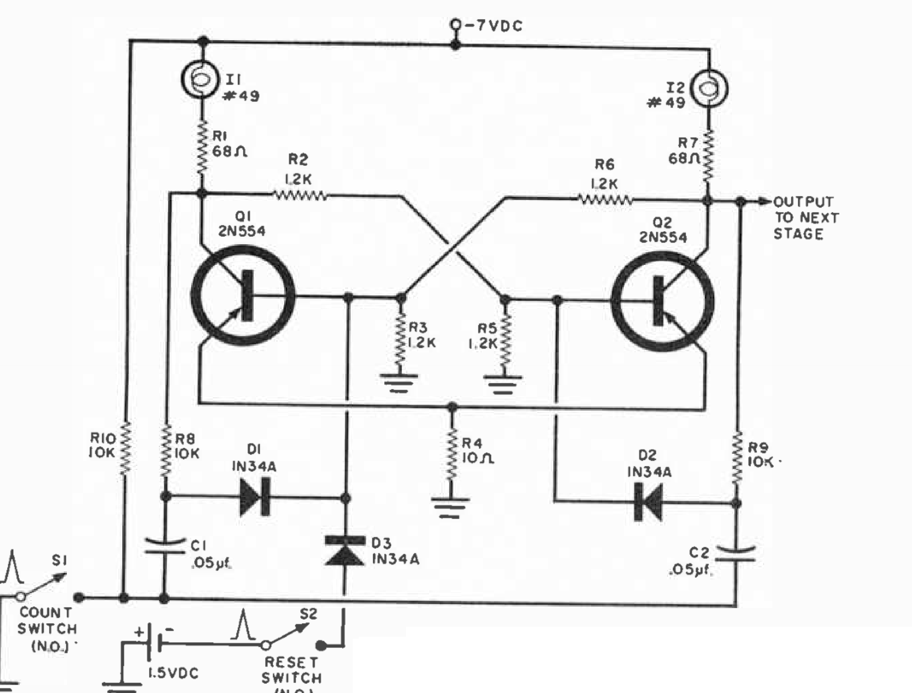 Fig. 4. Flip-flop circuit requiring only one trigger input
