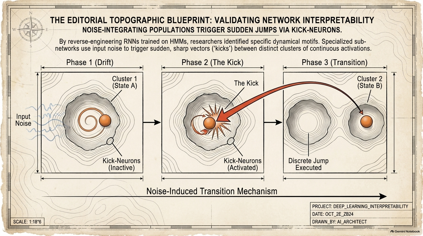 Slide 12: Kick-neurons trigger sudden state jumps between activation clusters
